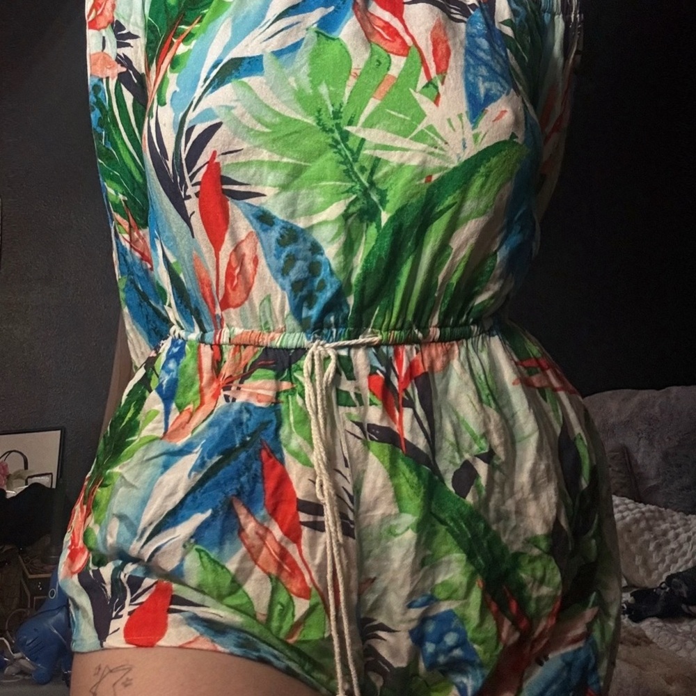 Forever 21 Tropical Print Jumpsuit - Multicolor
